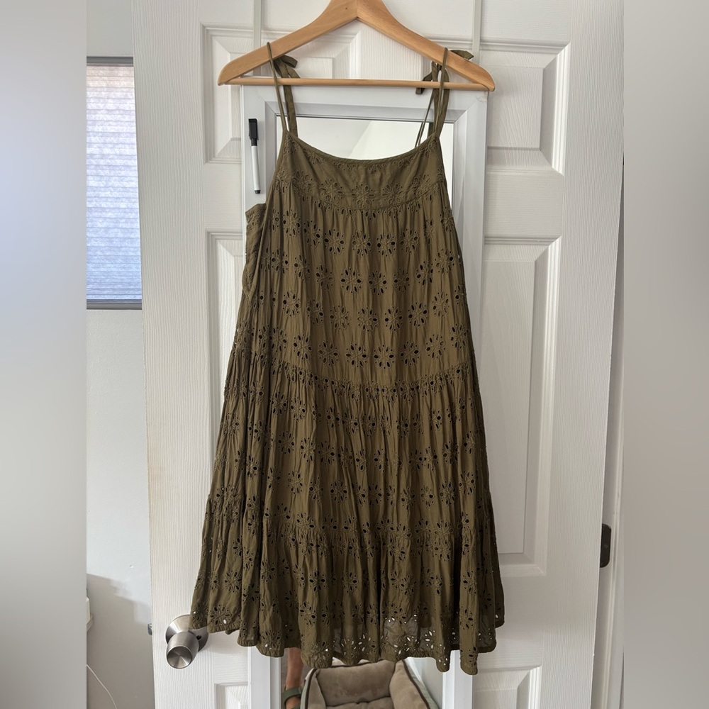 Olive Green eyelet Dress from Lucky Brand
